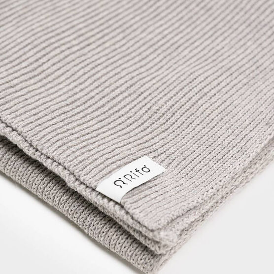 Grey recycled cotton rib knit scarf